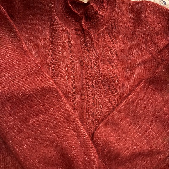 Sezane Sweaters - Sezane Angie Cardigan Burgundy - Size XS